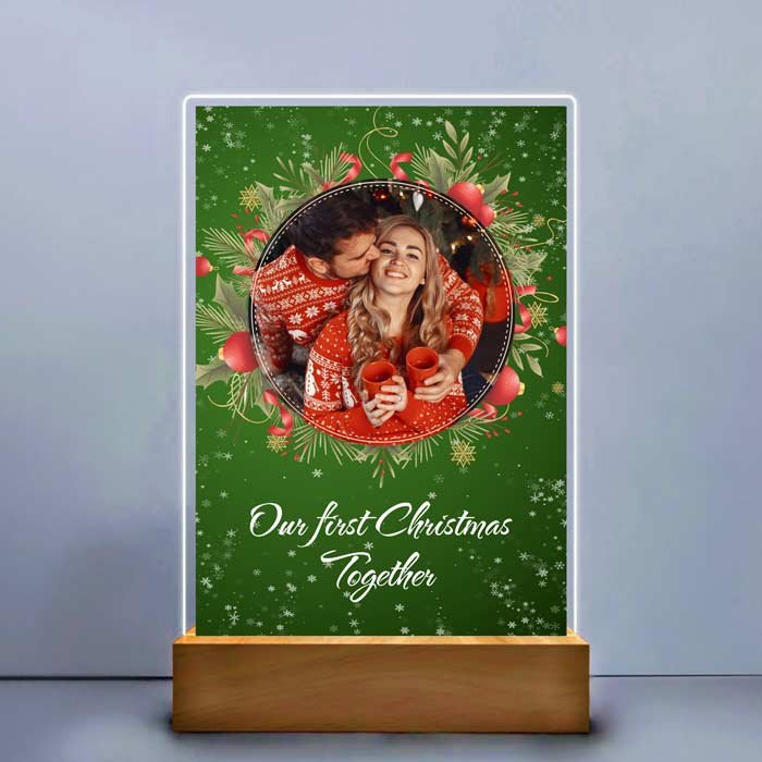 Plachetă foto personalizabilă Crăciun – Primul nostru Crăciun împreună – Cadou unic pentru cupluri - TabloPrint