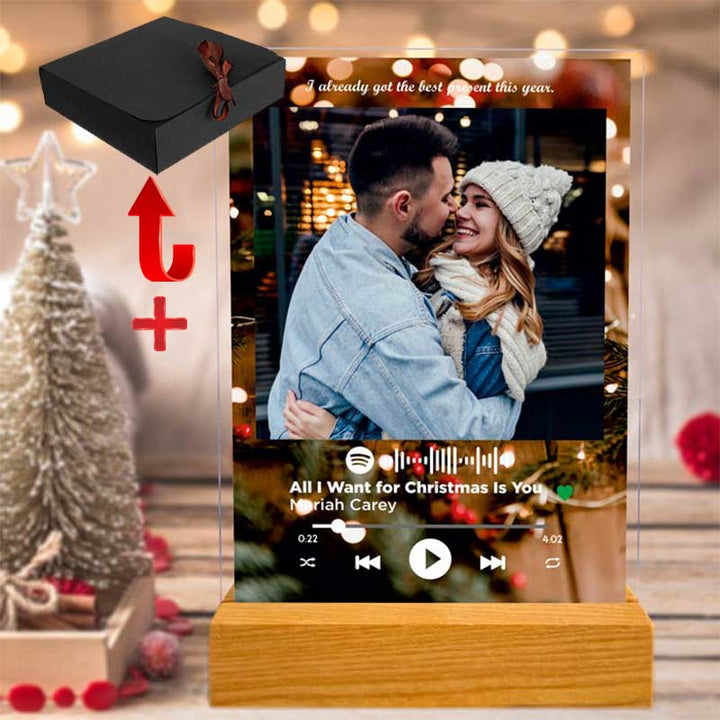 Placheta personalizata cu poza, textul si melodia dorita - de Craciun - TabloPrint