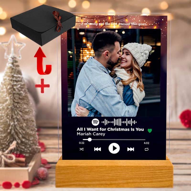 Tablou personalizat cu poza si cantecul iubit - cadou de craciun - TabloPrint