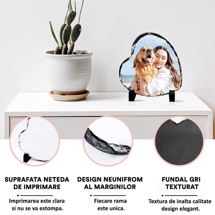 Tablou Personalizat din Roca Vulcanica in forma de inima - TabloPrint