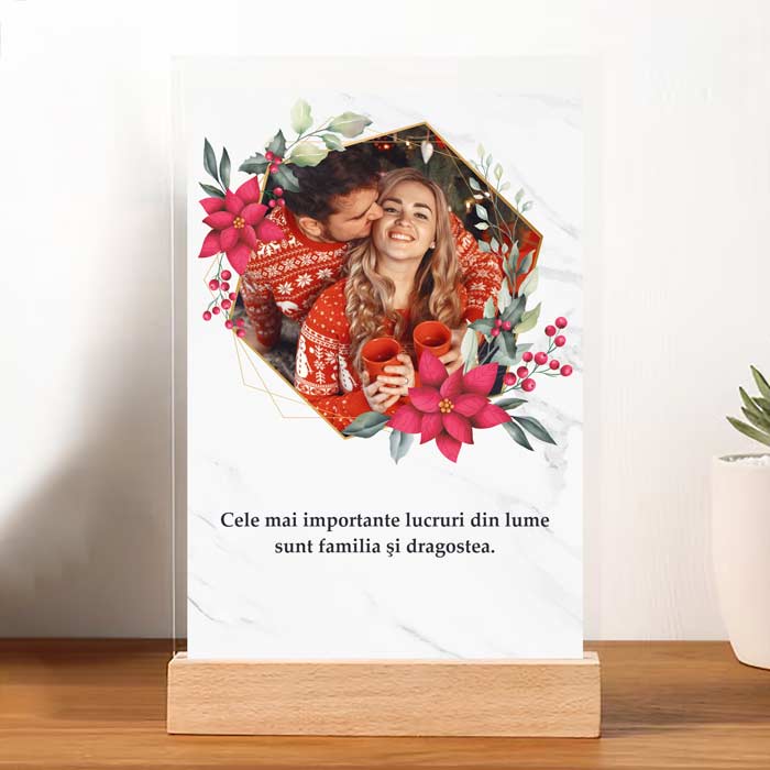 Tablou Personalizat pentru Familie | Cadou Iubire & Dragoste | Tablou de Crăciun cu Mesaj Special pentru Familie