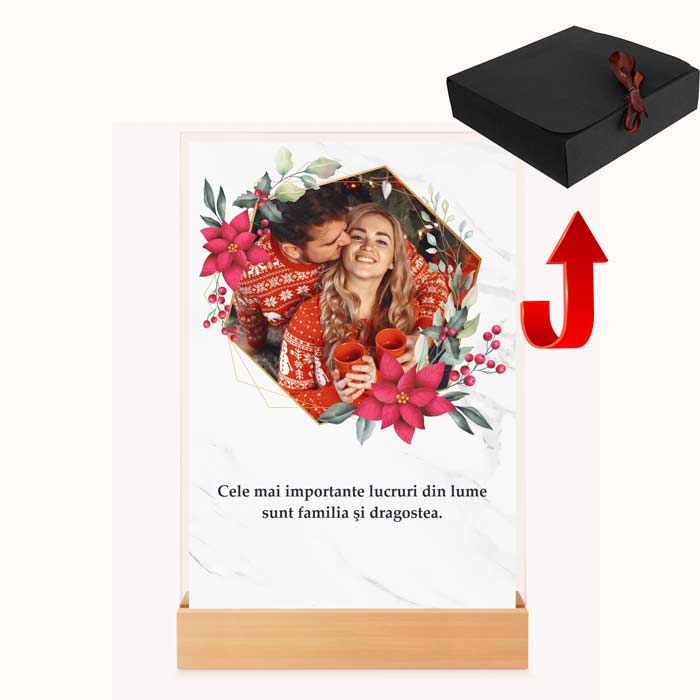 Tablou Personalizat pentru Familie | Cadou Iubire & Dragoste | Tablou de Crăciun cu Mesaj Special pentru Familie