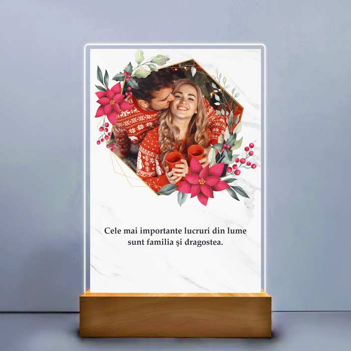 Tablou Personalizat pentru Familie | Cadou Iubire & Dragoste | Tablou de Crăciun cu Mesaj Special pentru Familie
