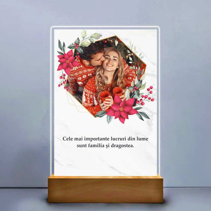 Tablou Personalizat pentru Familie | Cadou Iubire & Dragoste | Tablou de Crăciun cu Mesaj Special pentru Familie