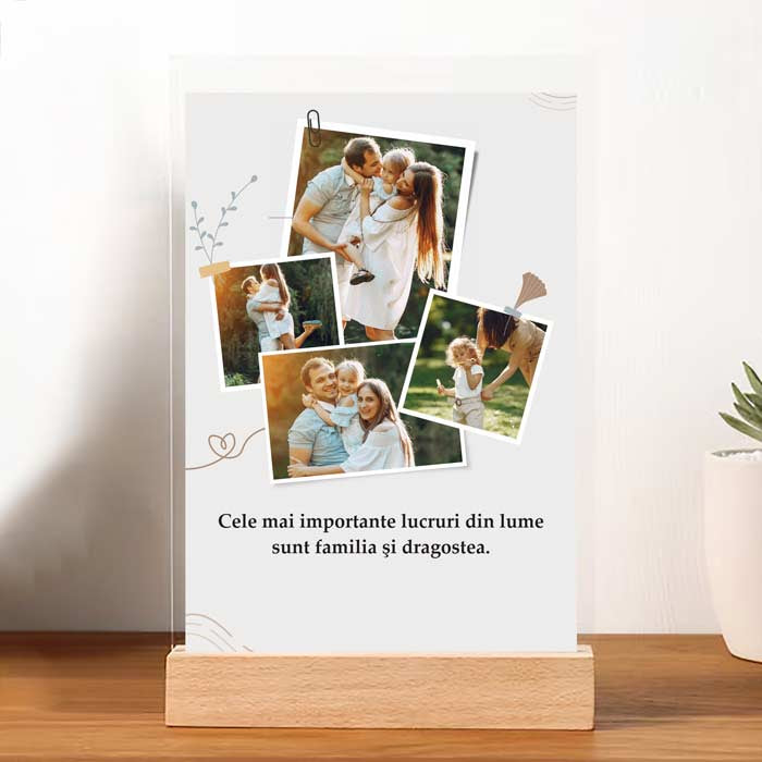 Tablou Personalizat cu Mesaj Si Poze| Cadou Ideal pentru Momente Speciale Relatie Aniversare-Nasi-Cupluri