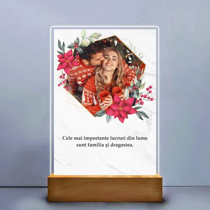 Tablou Personalizat pentru Familie | Cadou Iubire & Dragoste | Tablou de Crăciun cu Mesaj Special pentru Familie - TabloPrint