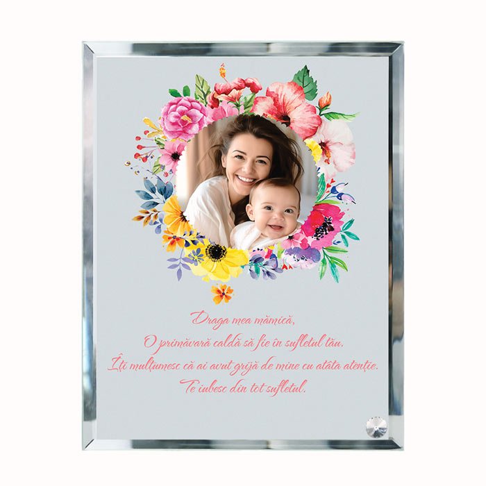 Tablou Personalizat Sticla cu poza si mesaj - TabloPrint