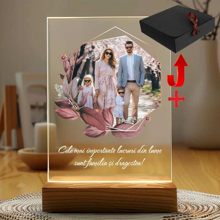 Tablou Sticla Personalizat cu Poza si Mesaj - Model 2 - TabloPrint