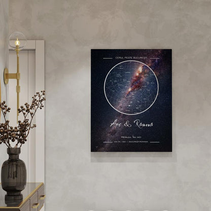 Creati o harta personalizata a stelelor- care se leaga de o amintire puternica oferind un cadou cu totul impresionant, ofera un Tablou Harta Stelelor Personalizat Magic Sky