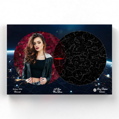 Tablou Personalizat - Harta Stelelor + Melodie - Earth - TabloPrint - Tablouri/Cadouri Personalizate 