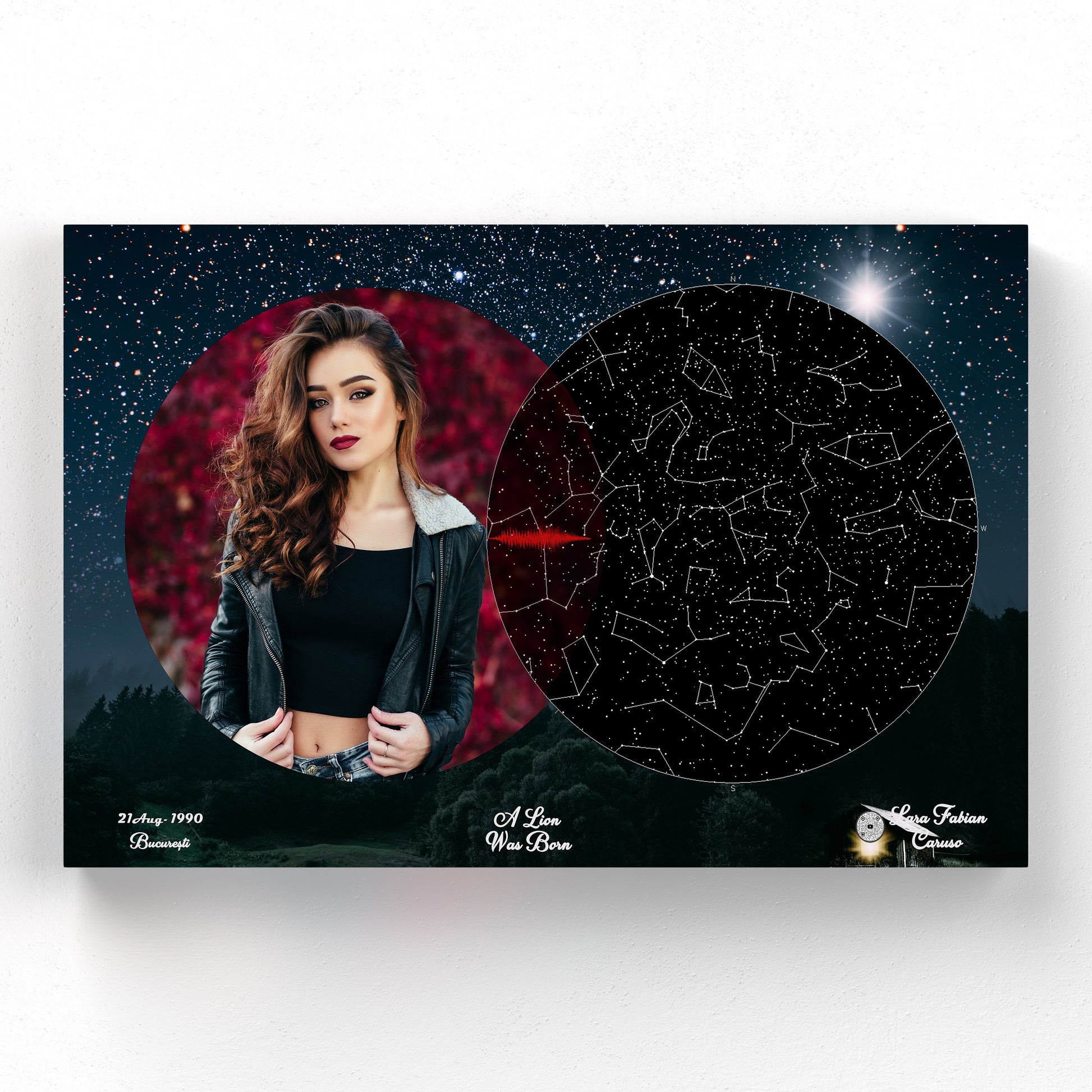 Tablou Personalizat - Harta Stelelor + Melodie - Forest Sky - TabloPrint - Tablouri/Cadouri Personalizate 
