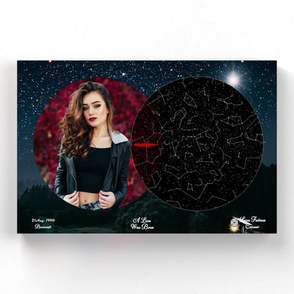 Tablou Personalizat - Harta Stelelor + Melodie - Forest Sky - TabloPrint - Tablouri/Cadouri Personalizate 