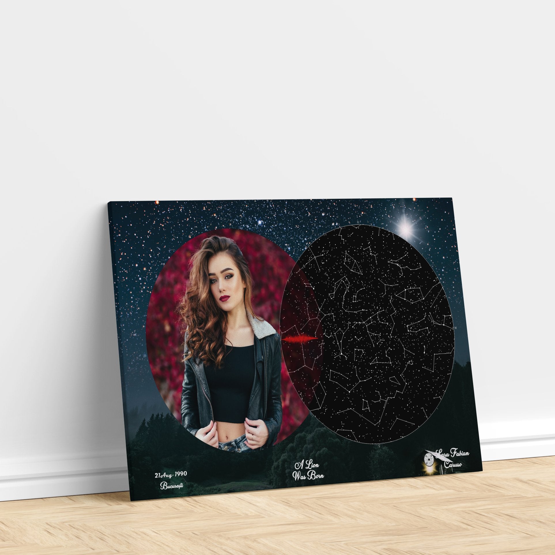 Tablou Personalizat - Harta Stelelor + Melodie - Forest Sky - TabloPrint - Tablouri/Cadouri Personalizate 