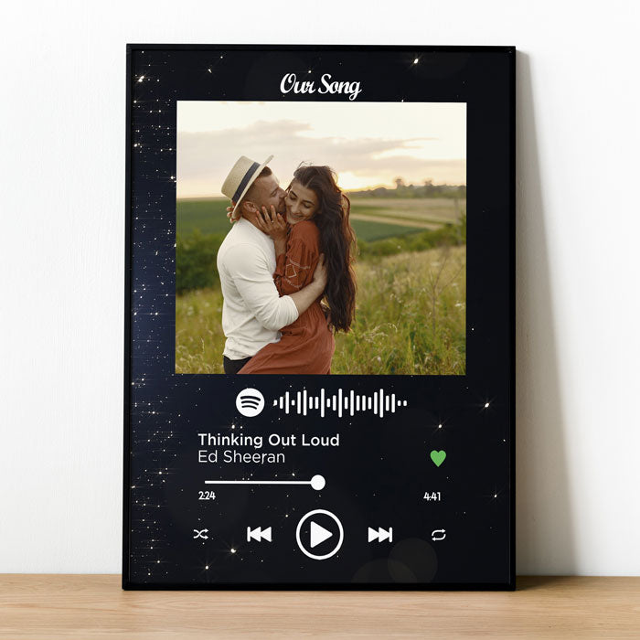 Tablou Spotify Personalizat Our Song Stars cadoul perfect pentru cupluri de craciun, aniversare sau Valentine's Day