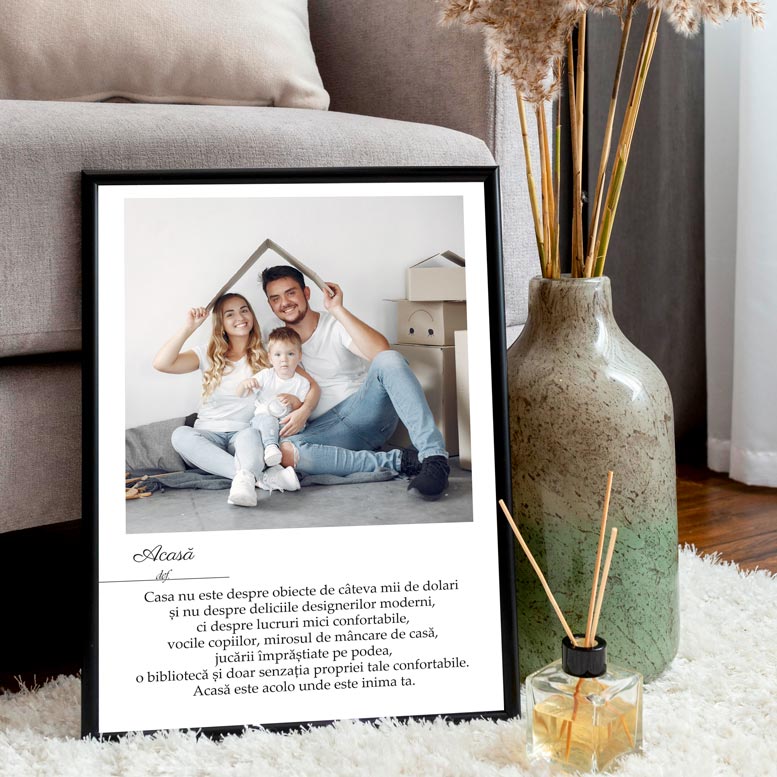 Tablou cu poza si mesaj definitie - Acasa - TabloPrint
