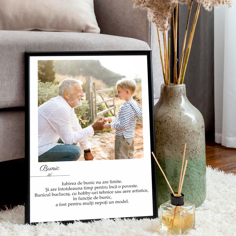 Tablou cu poza si mesaj definitie - Bunic - TabloPrint