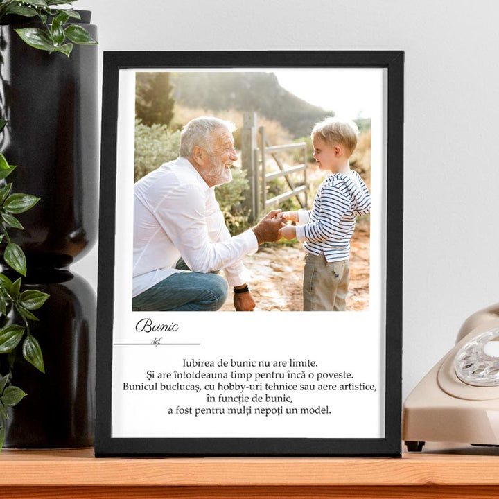 Tablou cu poza si mesaj definitie - Bunic - TabloPrint