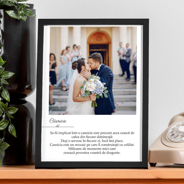Tablou cu poza si mesaj definitie - Casnicie - TabloPrint