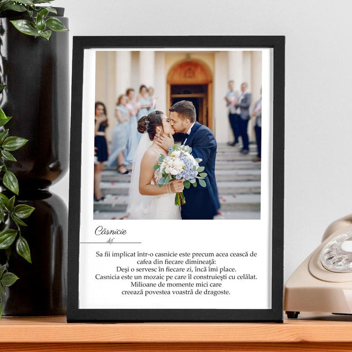 Tablou cu poza si mesaj definitie - Casnicie - TabloPrint