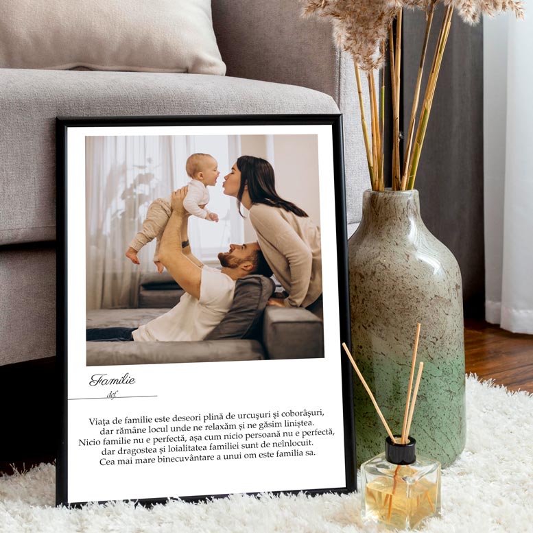 Tablou cu poza si mesaj definitie - Familie - TabloPrint