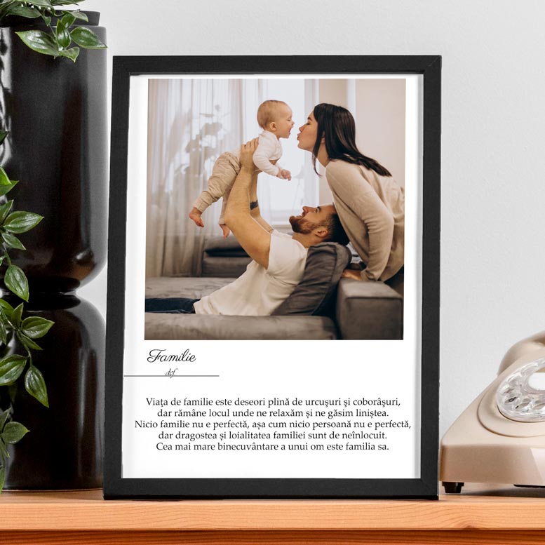 Tablou cu poza si mesaj definitie - Familie - TabloPrint