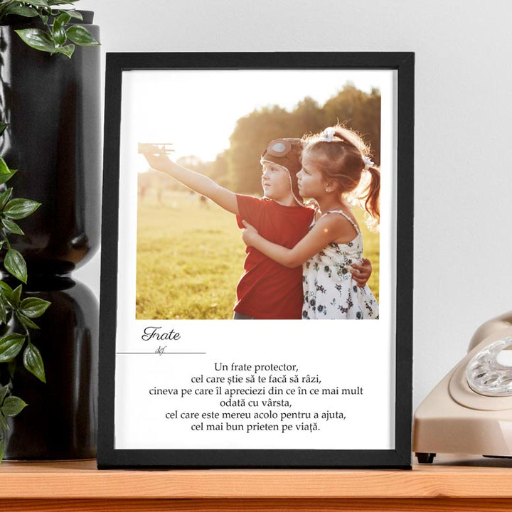 Tablou cu poza si mesaj definitie - Frate - TabloPrint
