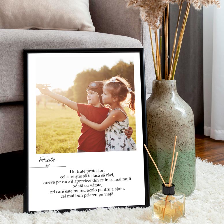 Tablou cu poza si mesaj definitie - Frate - TabloPrint