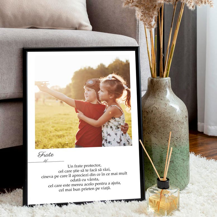 Tablou cu poza si mesaj definitie - Frate - TabloPrint
