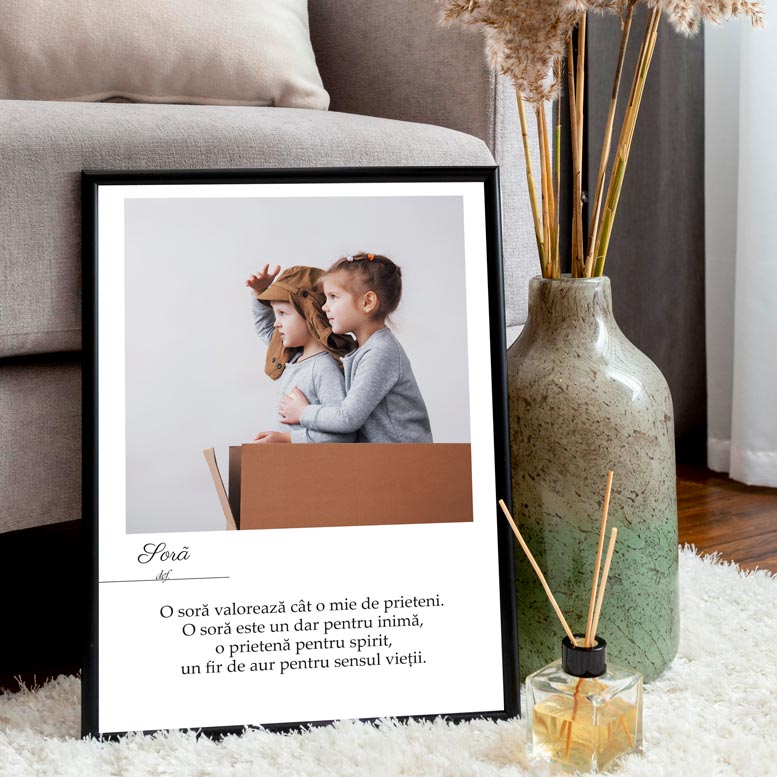Tablou cu poza si mesaj definitie - Sora - TabloPrint