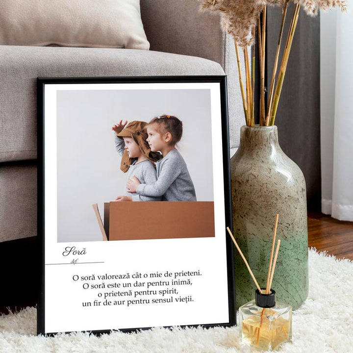 Tablou cu poza si mesaj definitie - Sora - TabloPrint