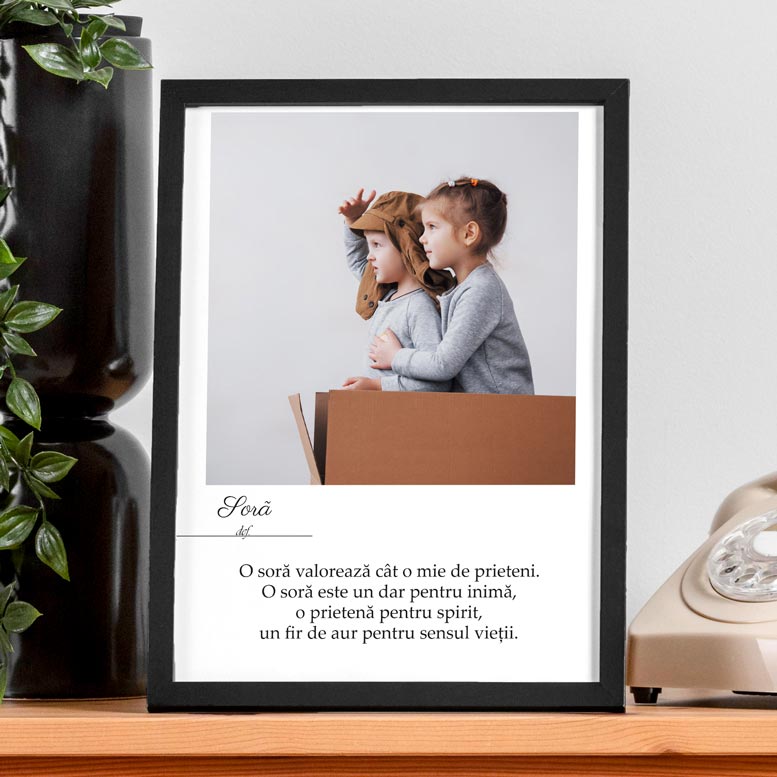 Tablou cu poza si mesaj definitie - Sora - TabloPrint