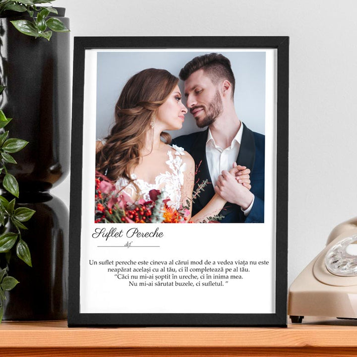 Tablou cu poza si mesaj definitie - Suflet Pereche - TabloPrint
