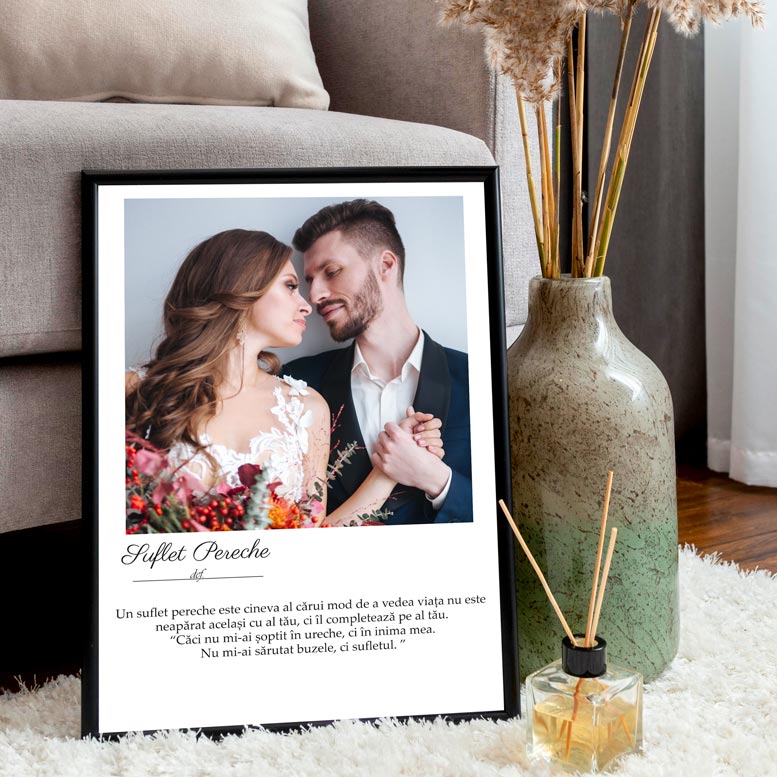 Tablou cu poza si mesaj definitie - Suflet Pereche - TabloPrint