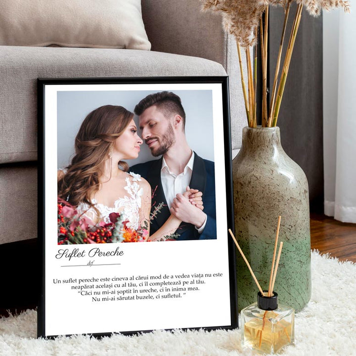 Tablou cu poza si mesaj definitie - Suflet Pereche - TabloPrint