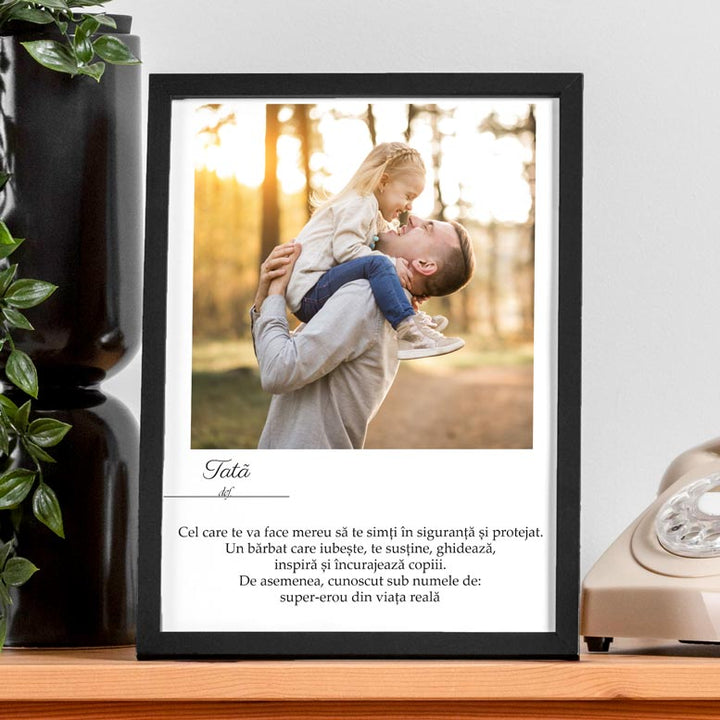 Tablou cu poza si mesaj definitie - Tata - TabloPrint
