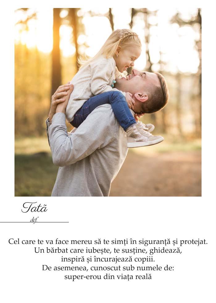 Tablou cu poza si mesaj definitie - Tata - TabloPrint