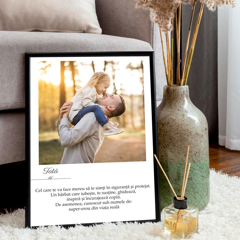 Tablou cu poza si mesaj definitie - Tata - TabloPrint