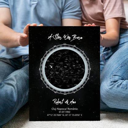 Tablou Harta Stelelor Personalizat Black - TabloPrint
