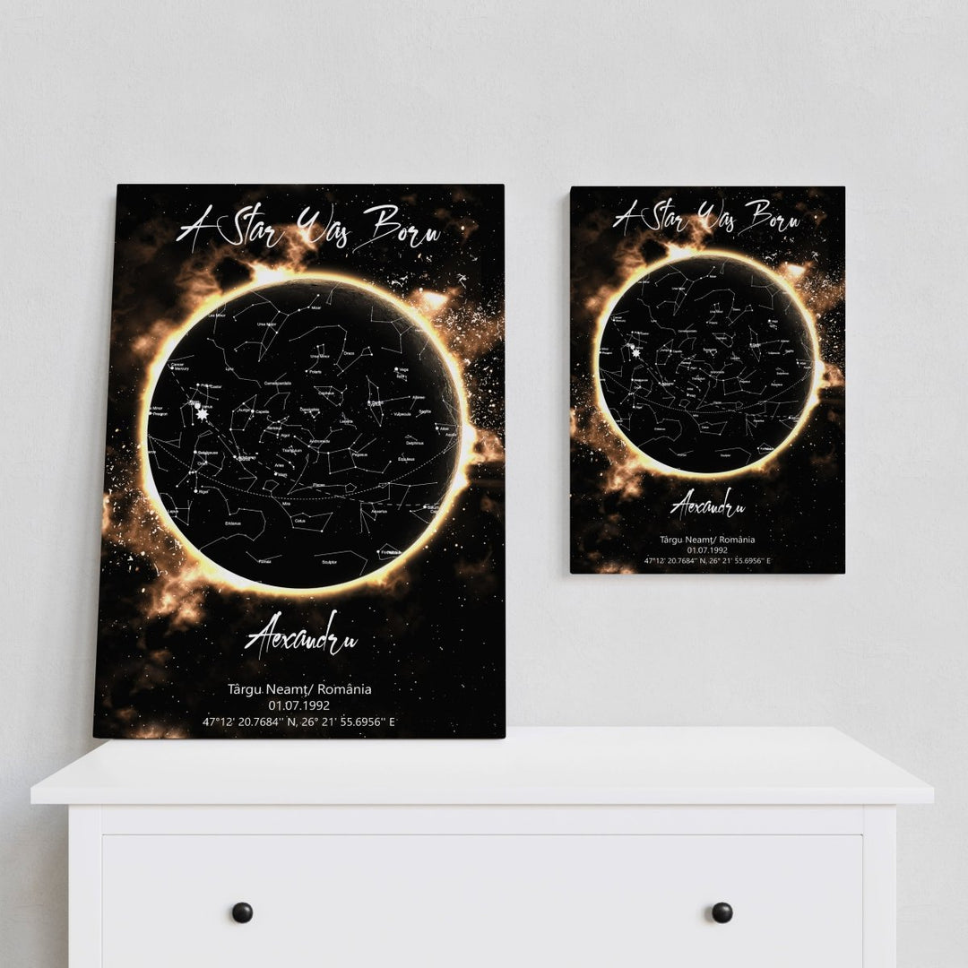 Tablou Harta Stelelor Personalizat Fire - TabloPrint