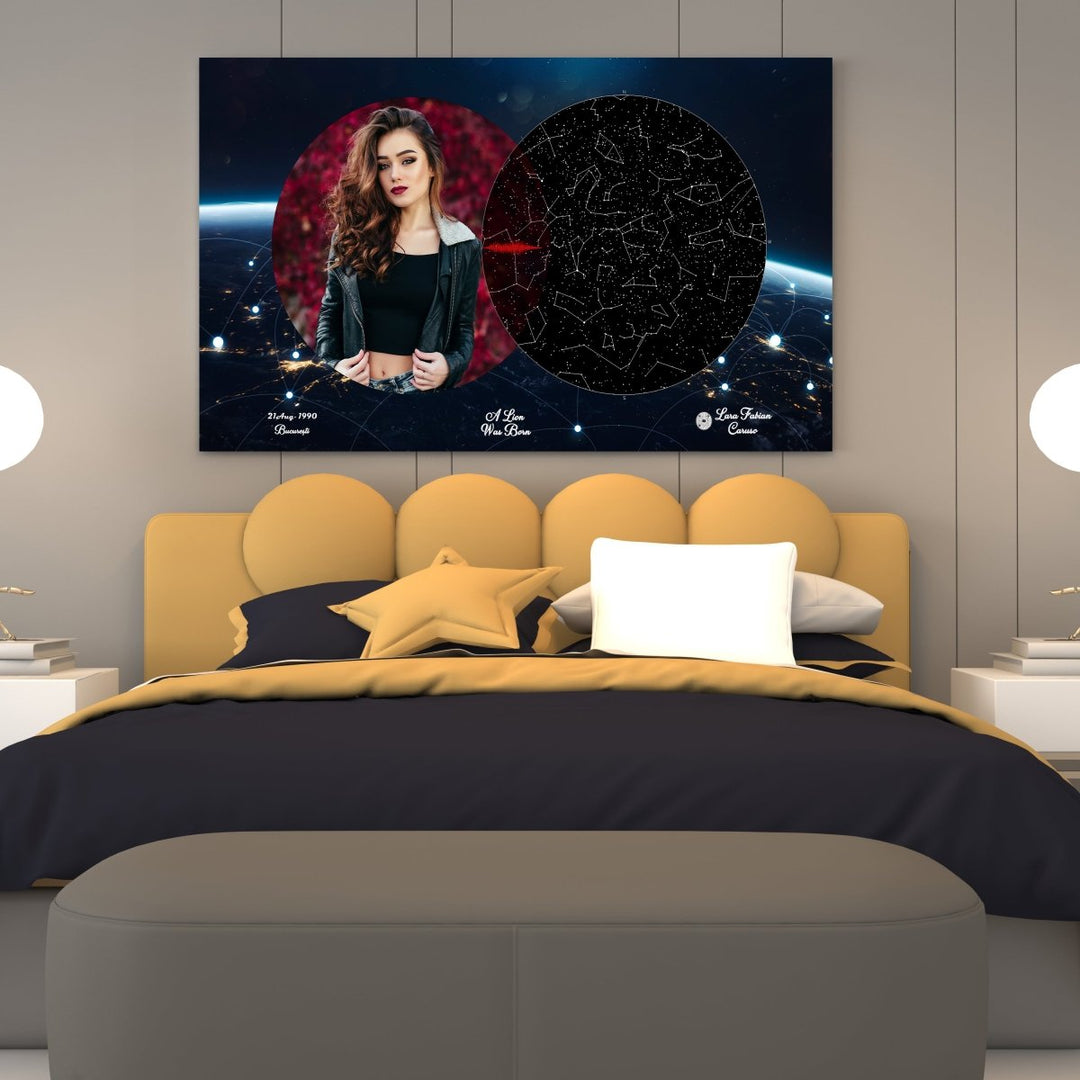 Tablou Personalizat - Harta Stelelor + Melodie - Earth - TabloPrint