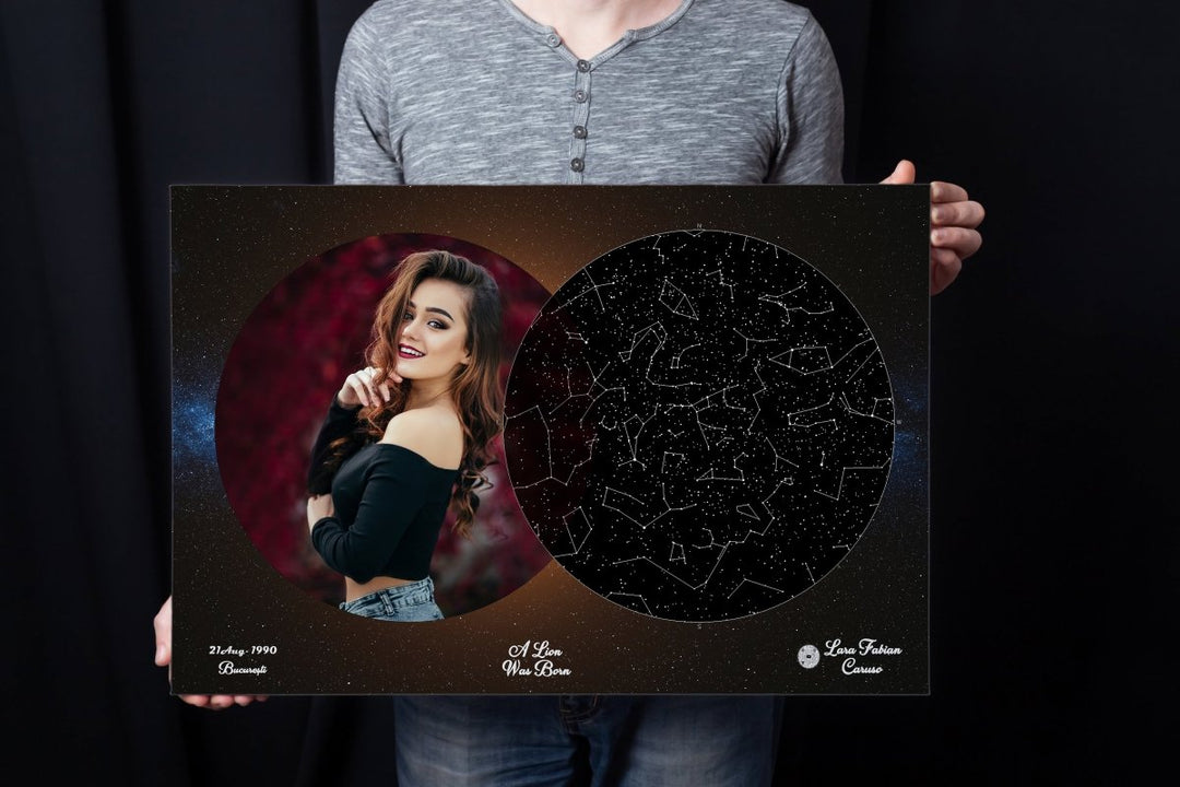 Tablou Personalizat - Harta Stelelor + Melodie - Eclipse - TabloPrint