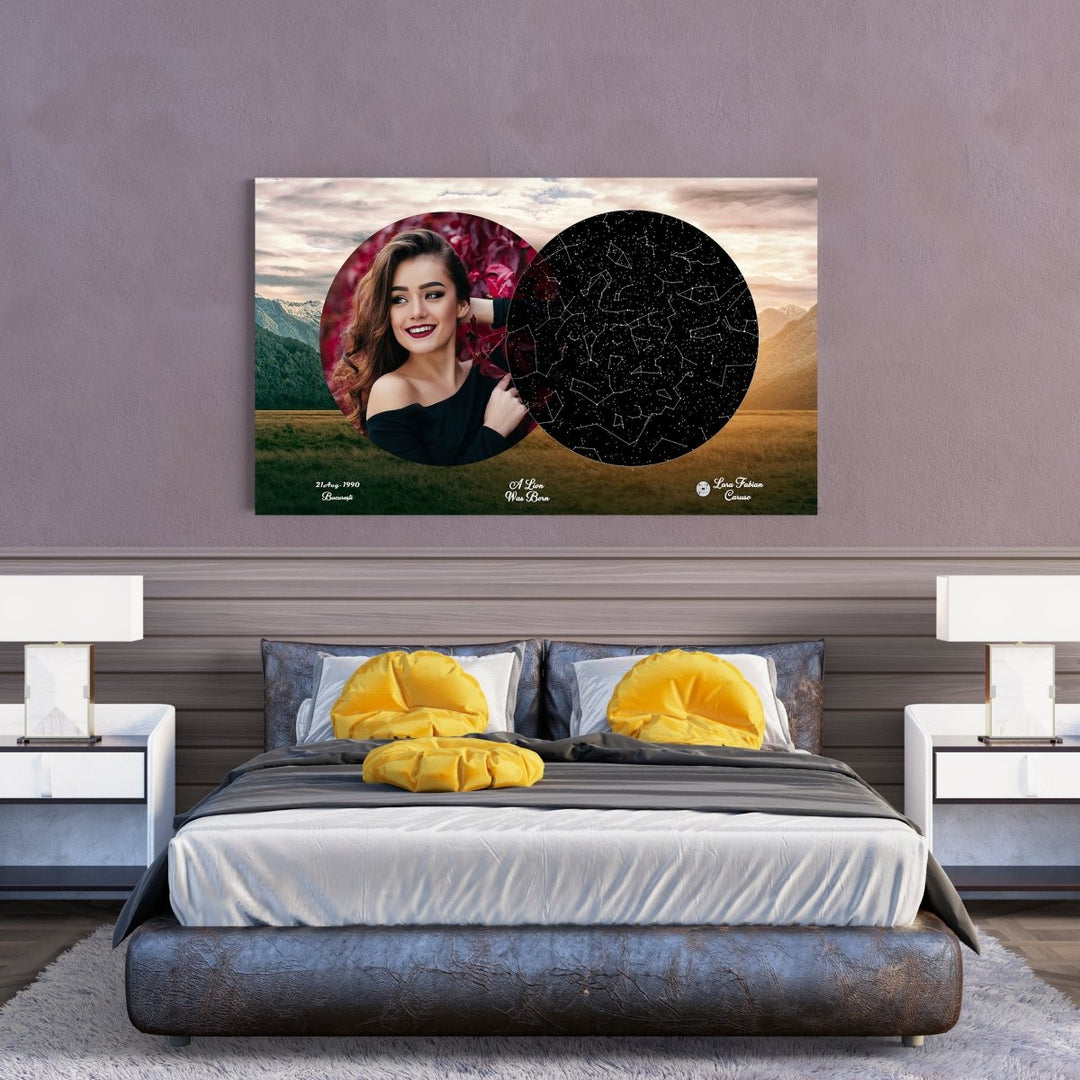 Tablou Personalizat - Harta Stelelor + Melodie - Mountain - TabloPrint