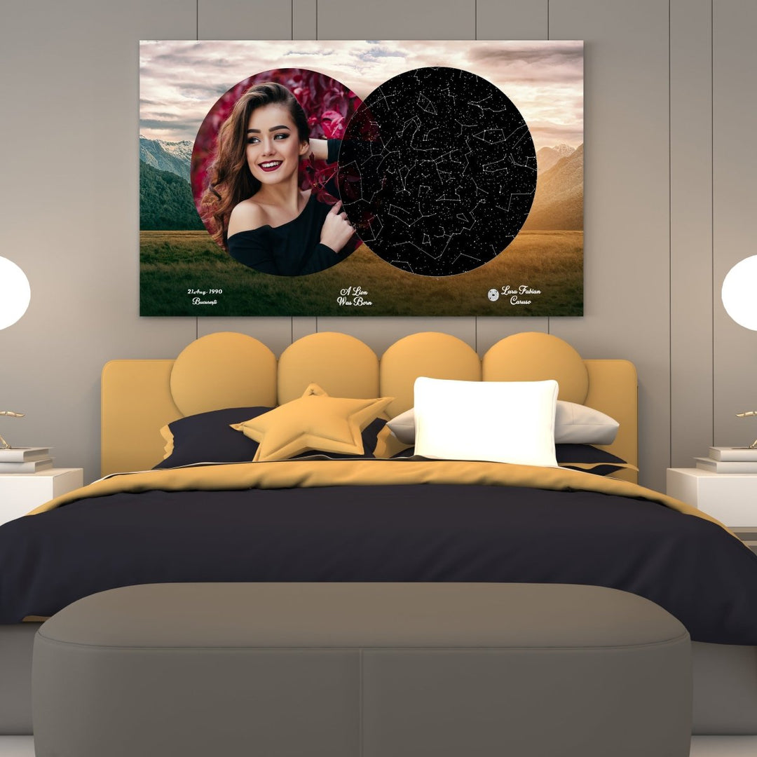 Tablou Personalizat - Harta Stelelor + Melodie - Mountain - TabloPrint