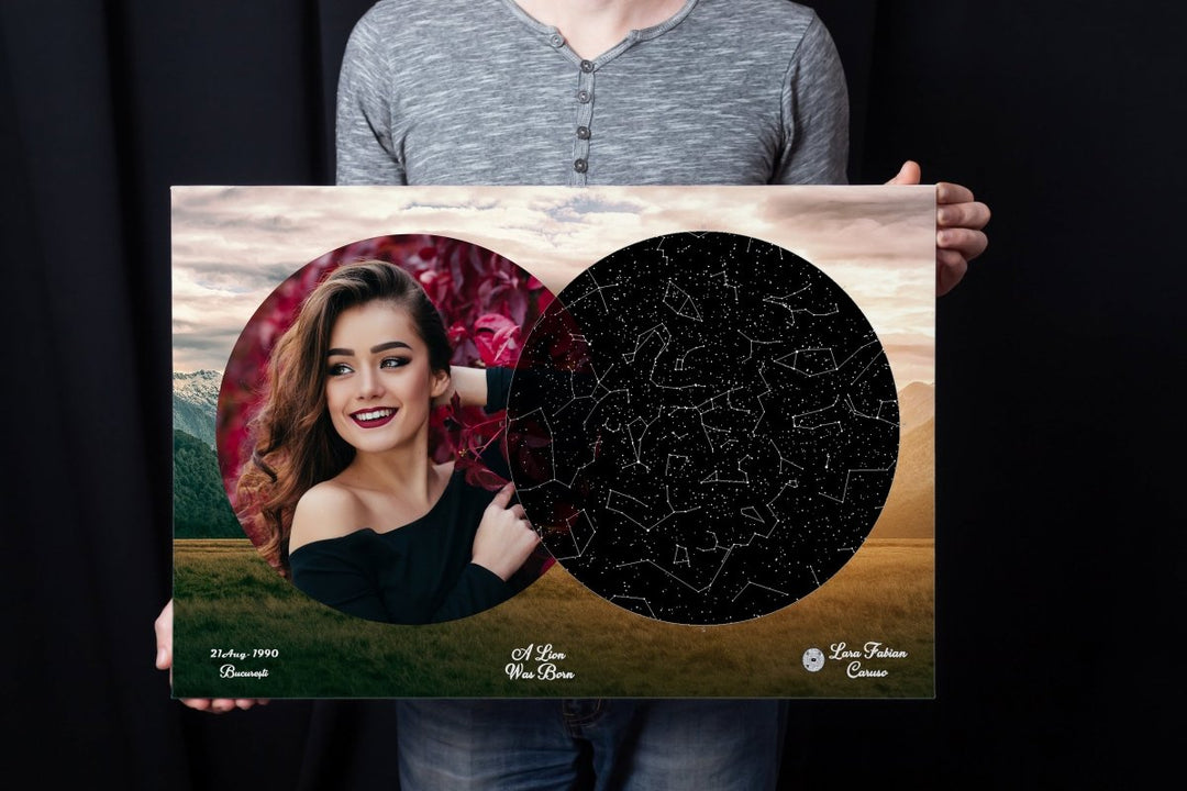 Tablou Personalizat - Harta Stelelor + Melodie - Mountain - TabloPrint