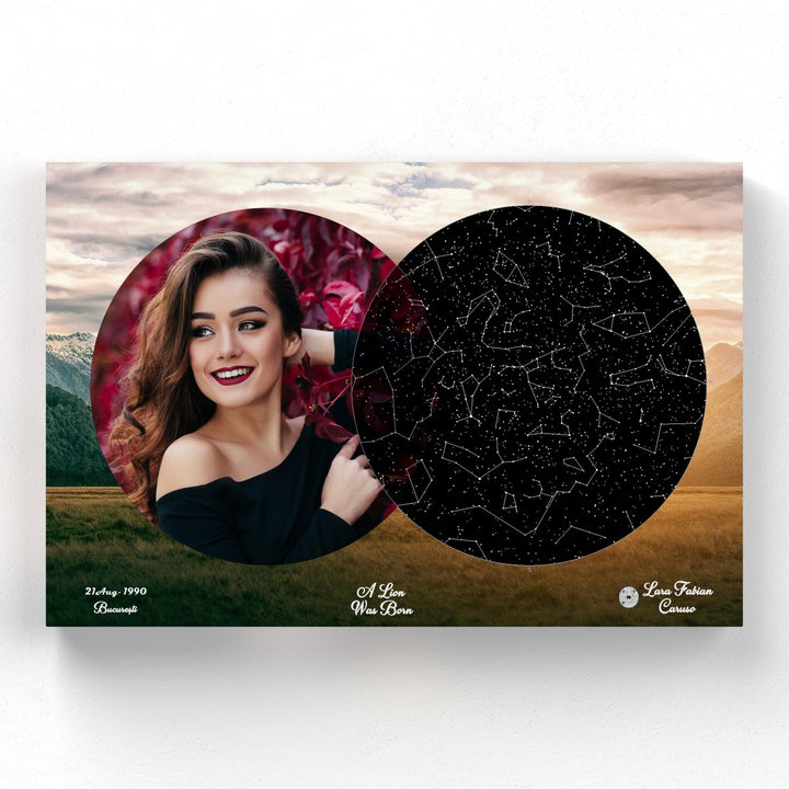 Tablou Personalizat - Harta Stelelor + Melodie - Mountain - TabloPrint
