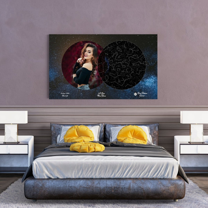 Tablou Personalizat - Harta Stelelor + Melodie - Space - TabloPrint