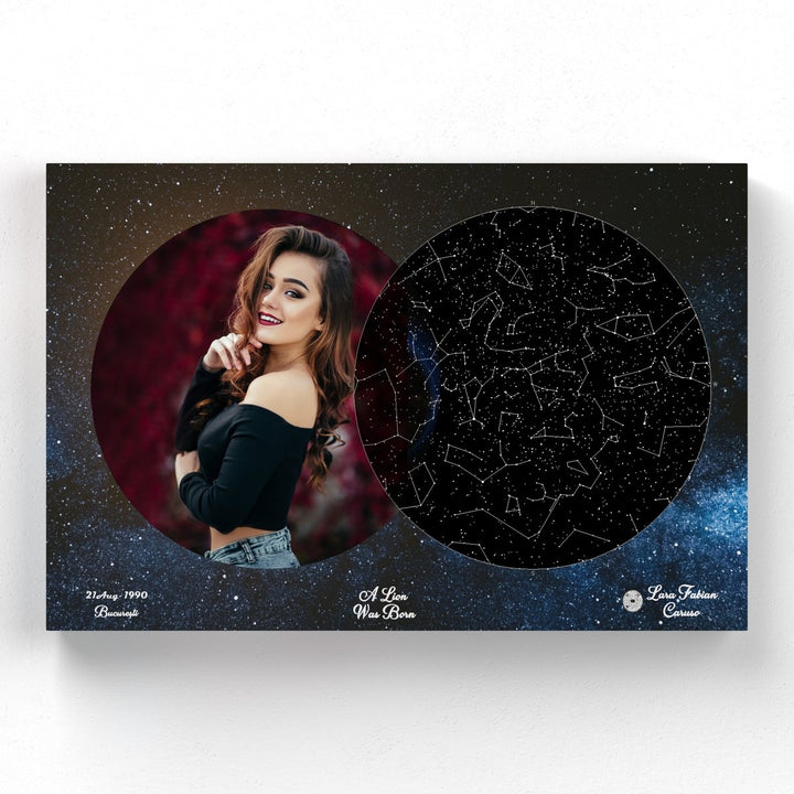 Tablou Personalizat - Harta Stelelor + Melodie - Space - TabloPrint