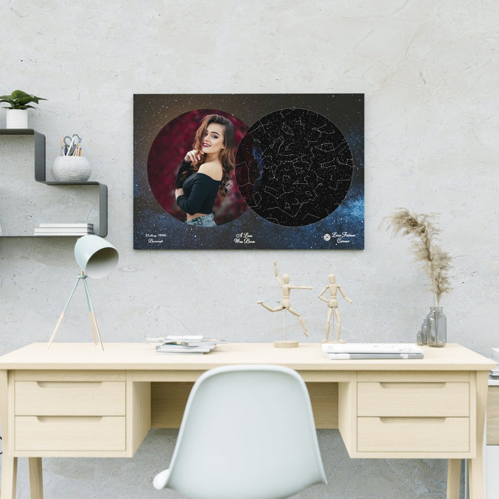 Tablou Personalizat - Harta Stelelor + Melodie - Space - TabloPrint