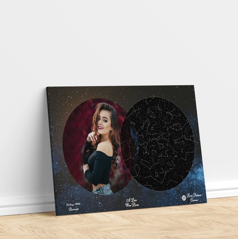 Tablou Personalizat - Harta Stelelor + Melodie - Space - TabloPrint